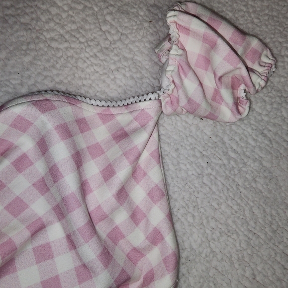 NWT Dolls Kill Pink And White Plaid Sexy Peasants Style Crop Top 😍 - Picture 7 of 7